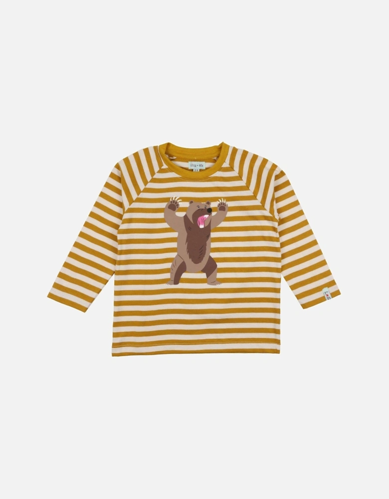 Boys Grizzly Bear Stripe Top - Yellow