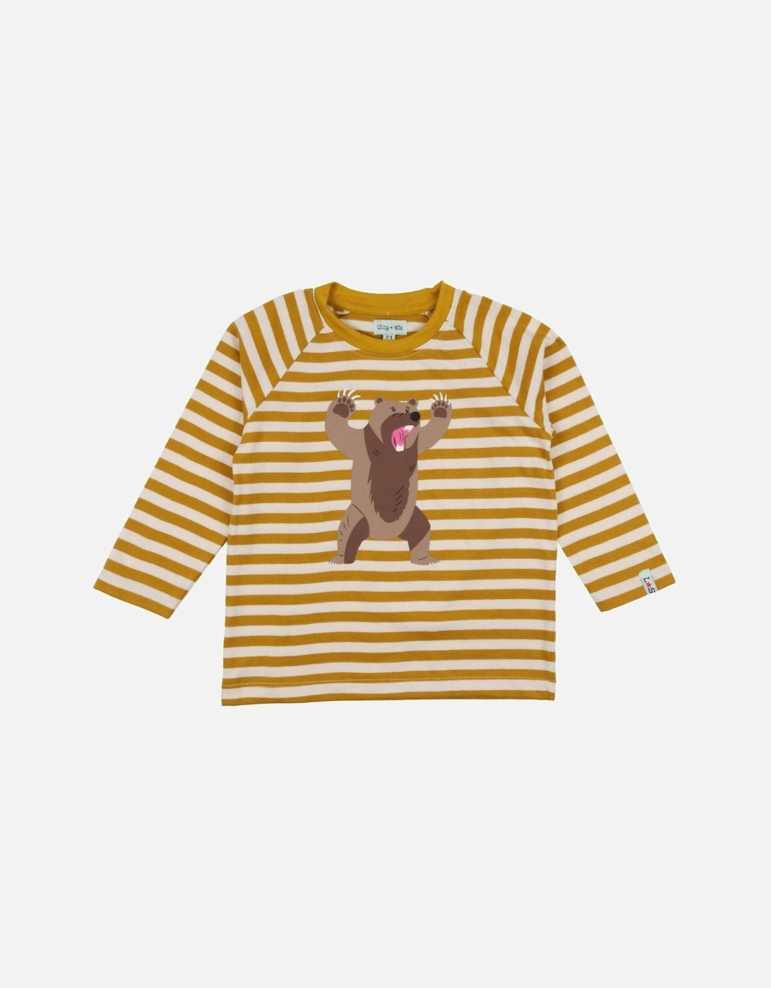 Boys Grizzly Bear Stripe Top - Yellow, 2 of 1