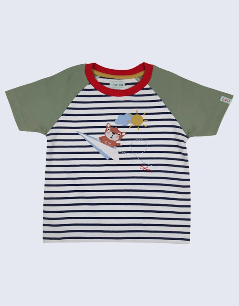 Boys Plane Sid Applique T-shirt - Multi