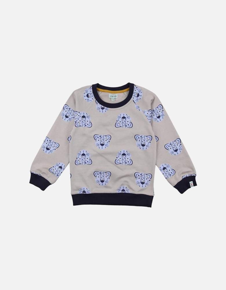 Boys Lenny Leopard Sweatshirt - Grey