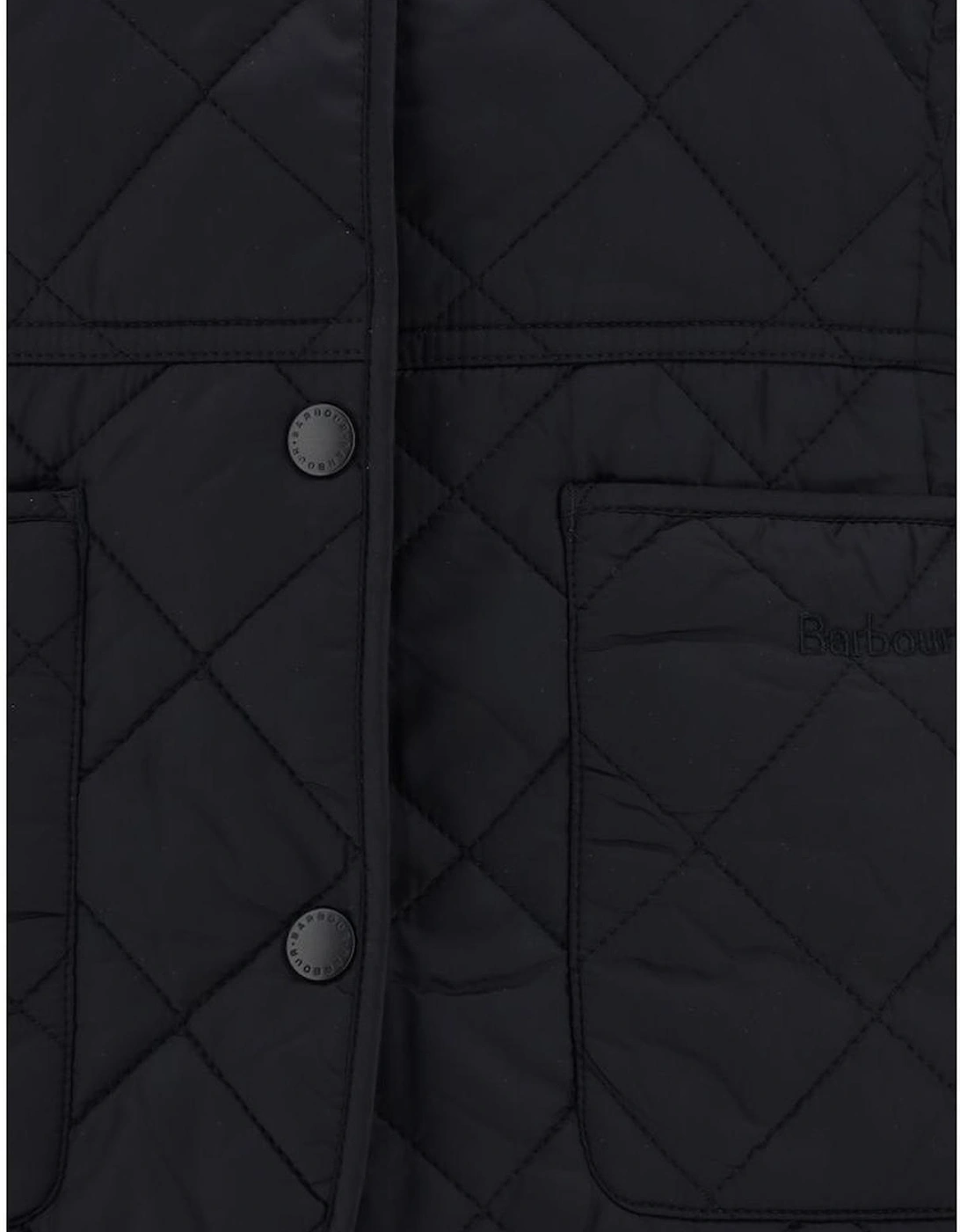 Deveron Quilted Jacket with Velvet Ribbed Collar Women - Black Jackets