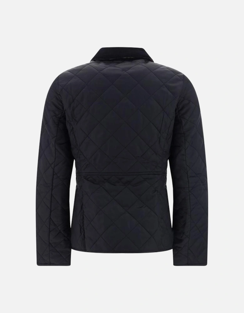 Deveron Quilted Jacket with Velvet Ribbed Collar Women - Black Jackets