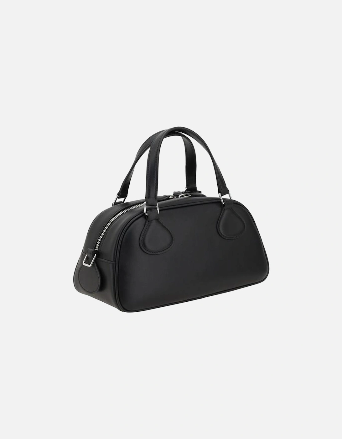 Elegant Leather Handbag with Adjustable Strap Women - Black