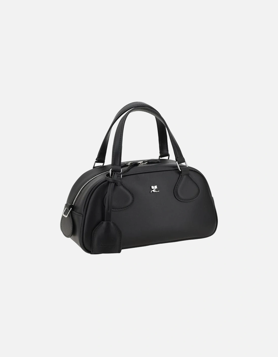 Elegant Leather Handbag with Adjustable Strap Women - Black