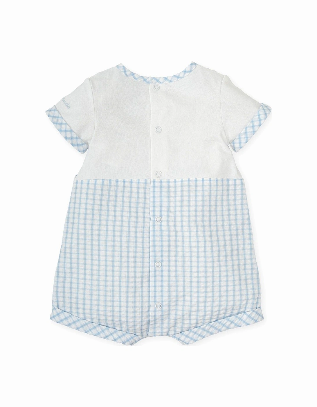 Boys Pale Blue Gingham Romper