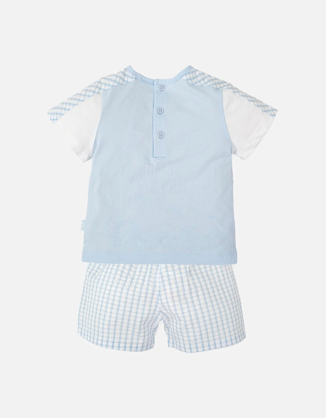 Boys Pale Blue Gingham Short Set