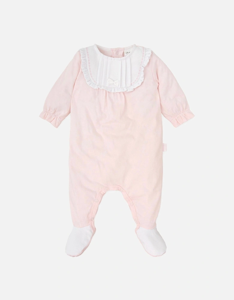 Girls Pale Pink Cotton Jersey Babygrow