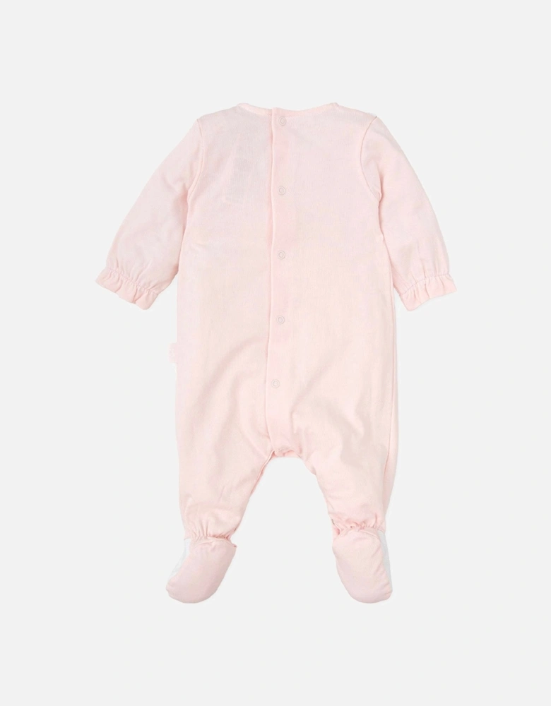 Girls Pale Pink Cotton Jersey Babygrow