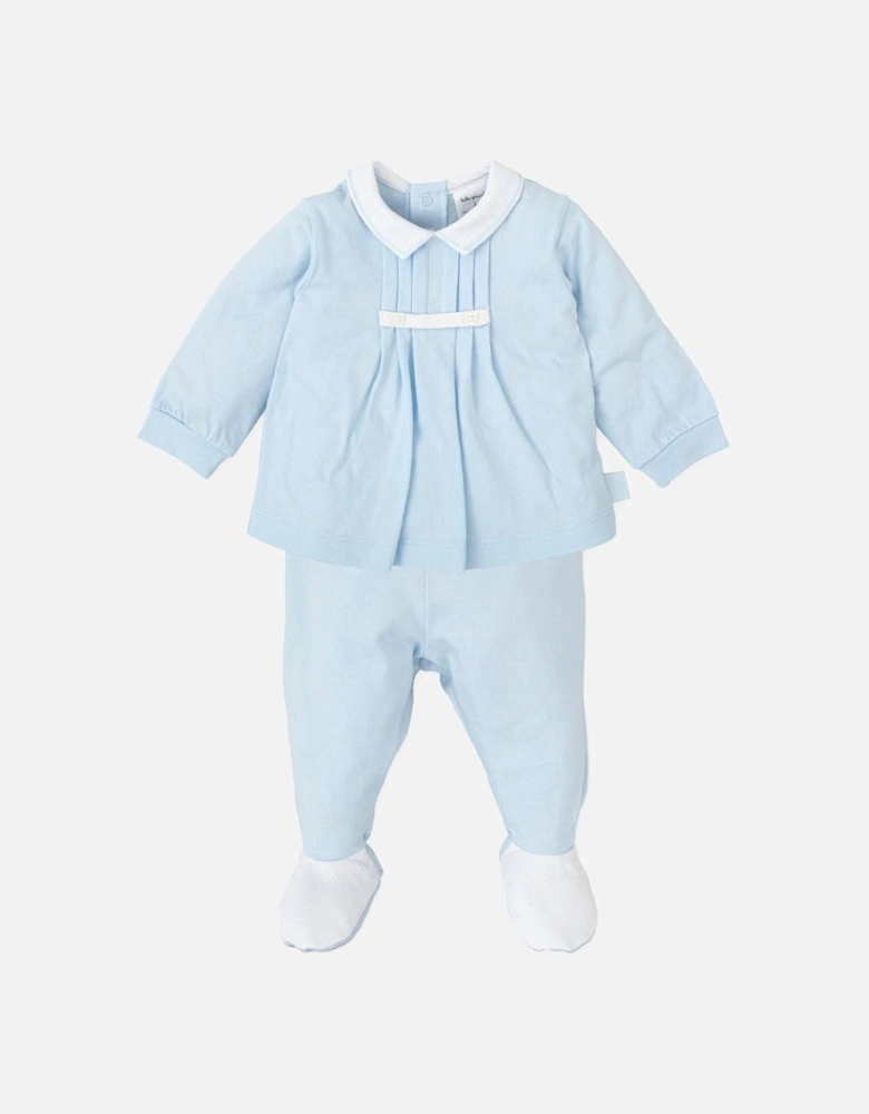 Boys Pale Blue Cotton Jersey 2 Piece Set