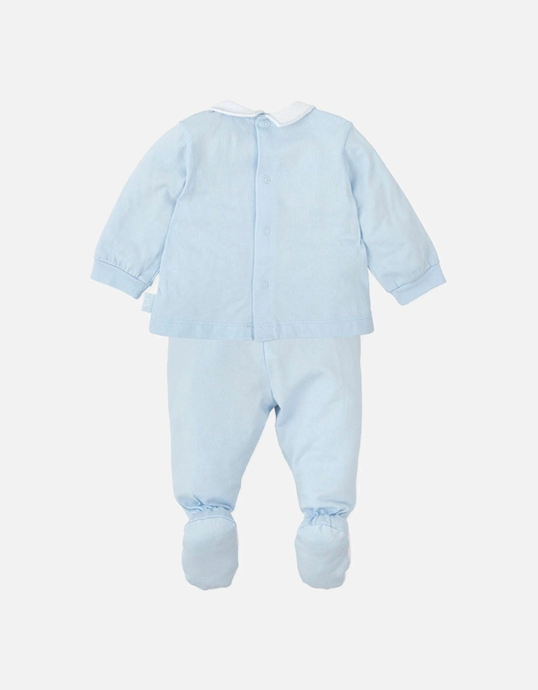 Boys Pale Blue Cotton Jersey 2 Piece Set