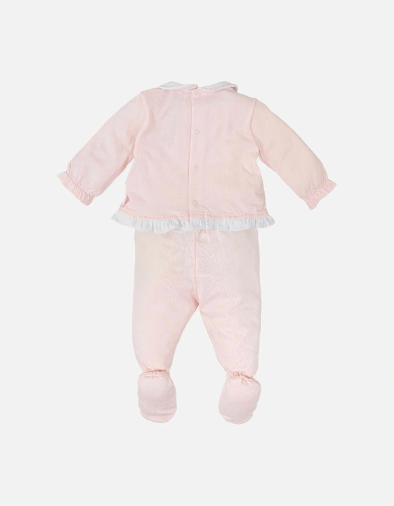 Girls Pale Pink Cotton Jersey 2 Piece Set