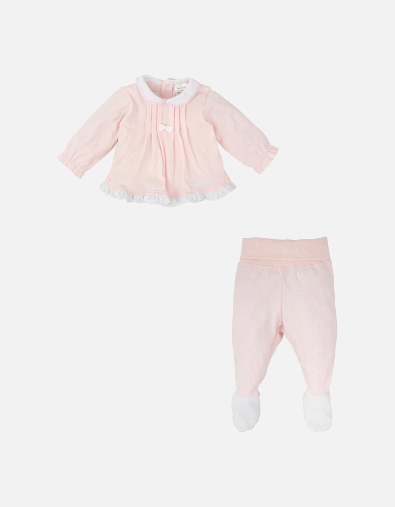 Girls Pale Pink Cotton Jersey 2 Piece Set