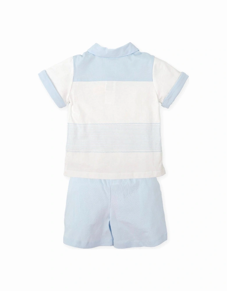 Boys Pale Blue Cotton Jersey Short Set