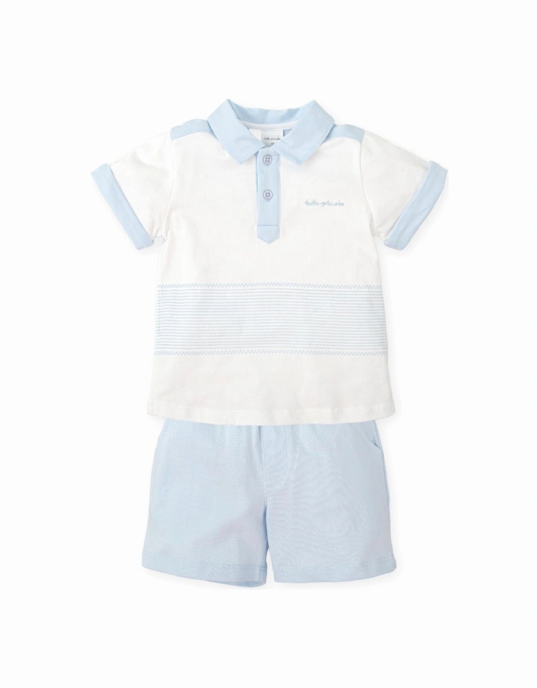 Boys Pale Blue Cotton Jersey Short Set