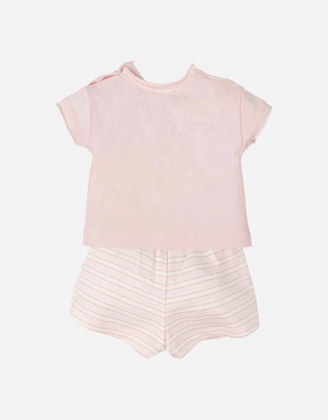 Girls Pale Pink and Beige Short Set