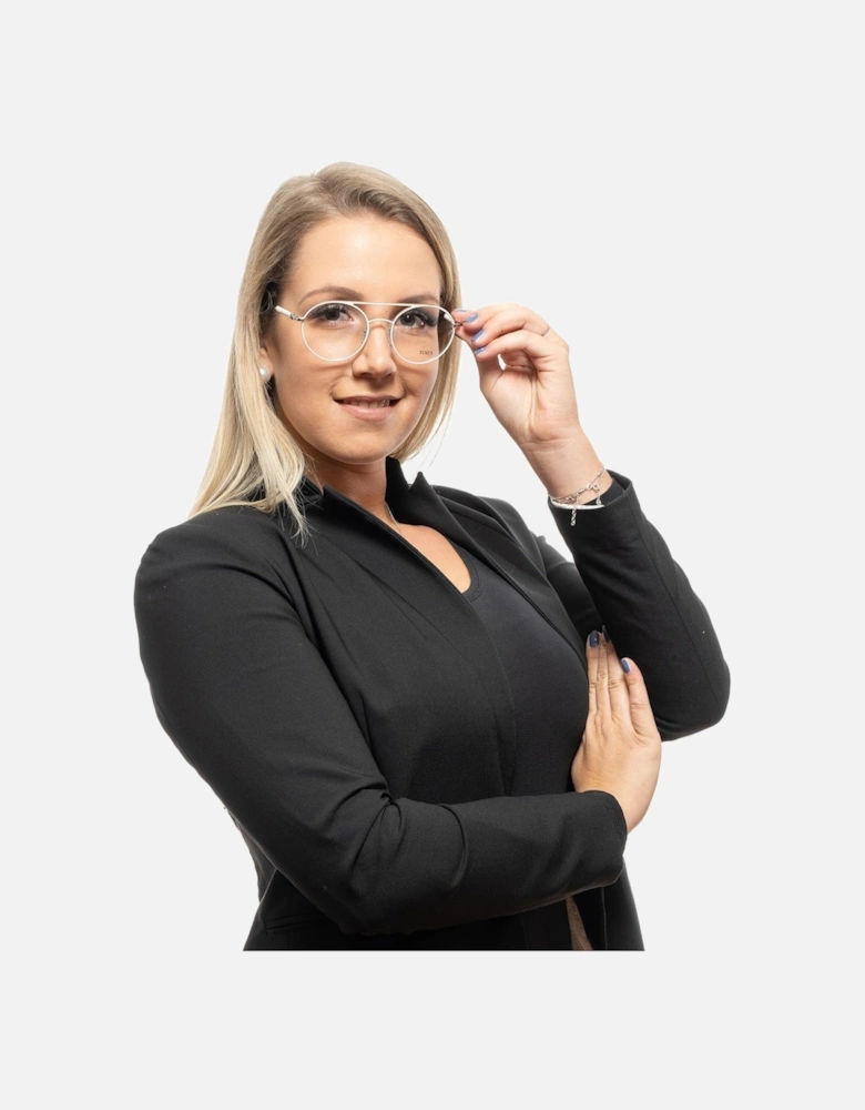Metal & Leather Aviator Full-Rim Sunglasses Women - White Frames