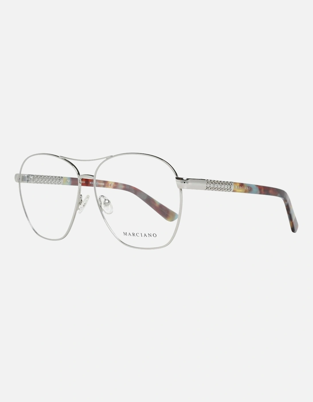 Aviator Full-Rim Metal & Plastic Frame Glasses Women - Silver, 5 of 4