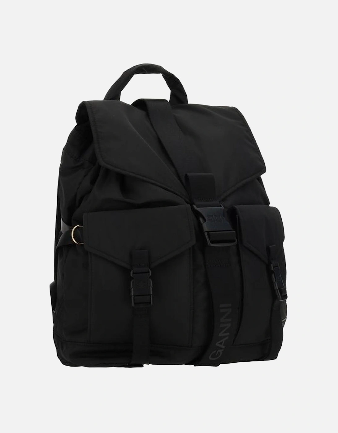 Tech Backpack with Adjustable Straps and Clip Closures Women - Black
