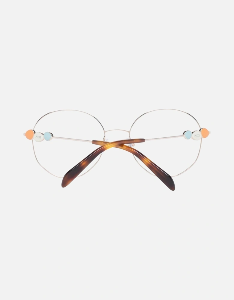 Round Metal Frame Glasses with Demo Lenses Women - Rose Gold