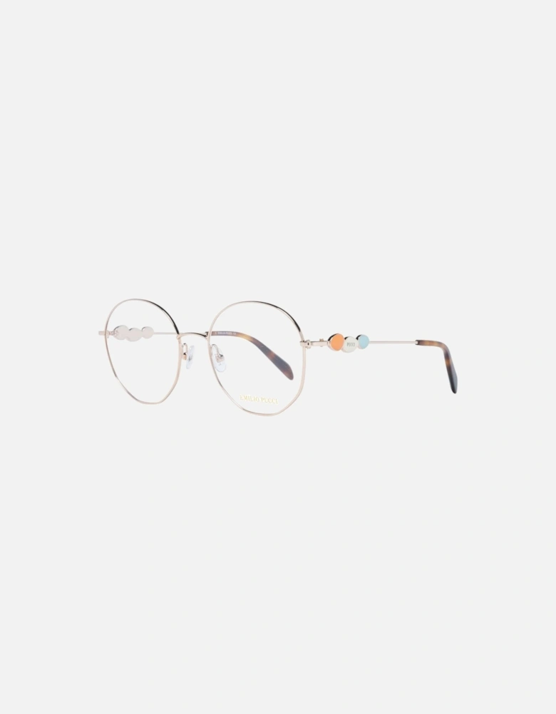 Round Metal Frame Glasses with Demo Lenses Women - Rose Gold