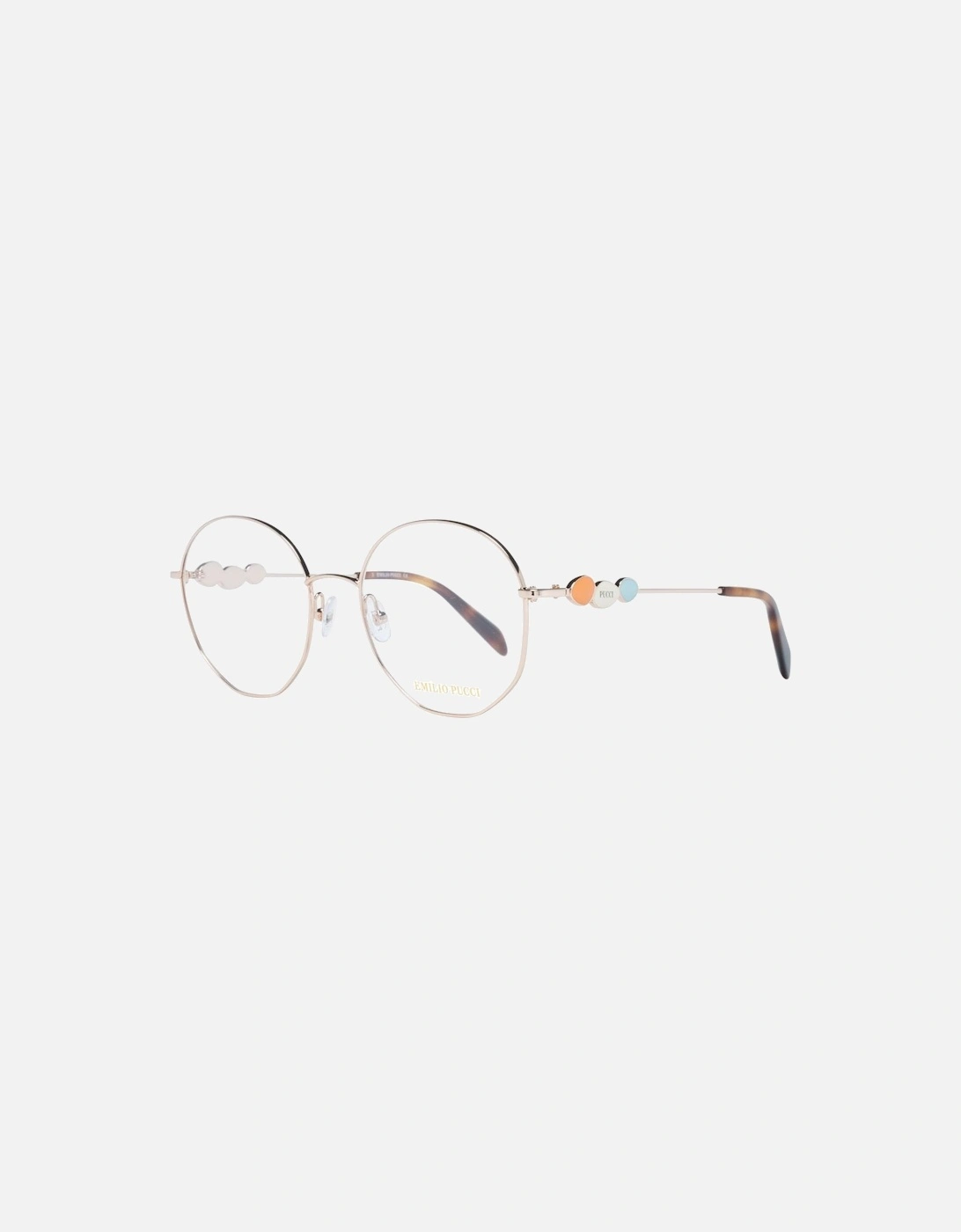 Emilio Pucci Women's Rose Gold Round Metal Frame Glasses With Demo Lenses - Size: One Size