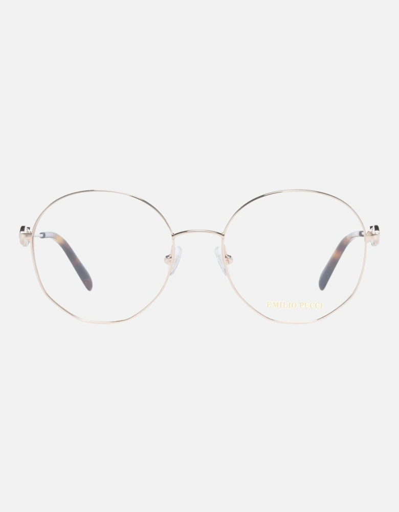Round Metal Frame Glasses with Demo Lenses Women - Rose Gold