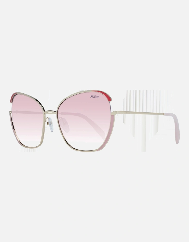 Butterfly Gradient Metal Frame Sunglasses Women - Gold
