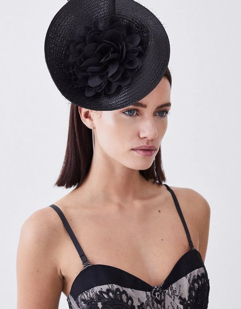 Asymmetric Flower & Feather Fascinator