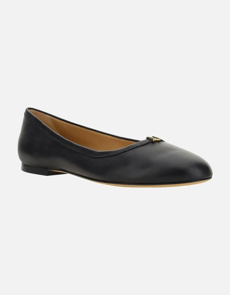 Calfskin Marcie Ballerinas with Gold Detail Women - Black Flats