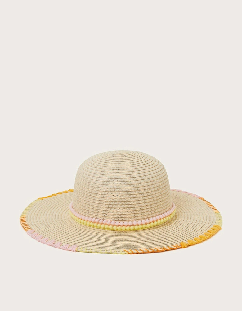 Girls Sunset Stitch Floppy Hat - Multi