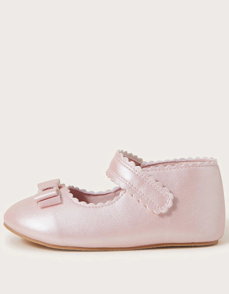 Baby Girls Shimmer Bow Walker Shoes - Pink