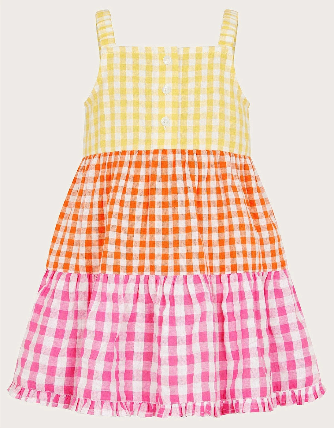 Baby Girls Gingham Colour Block Dress - Multi, 2 of 1