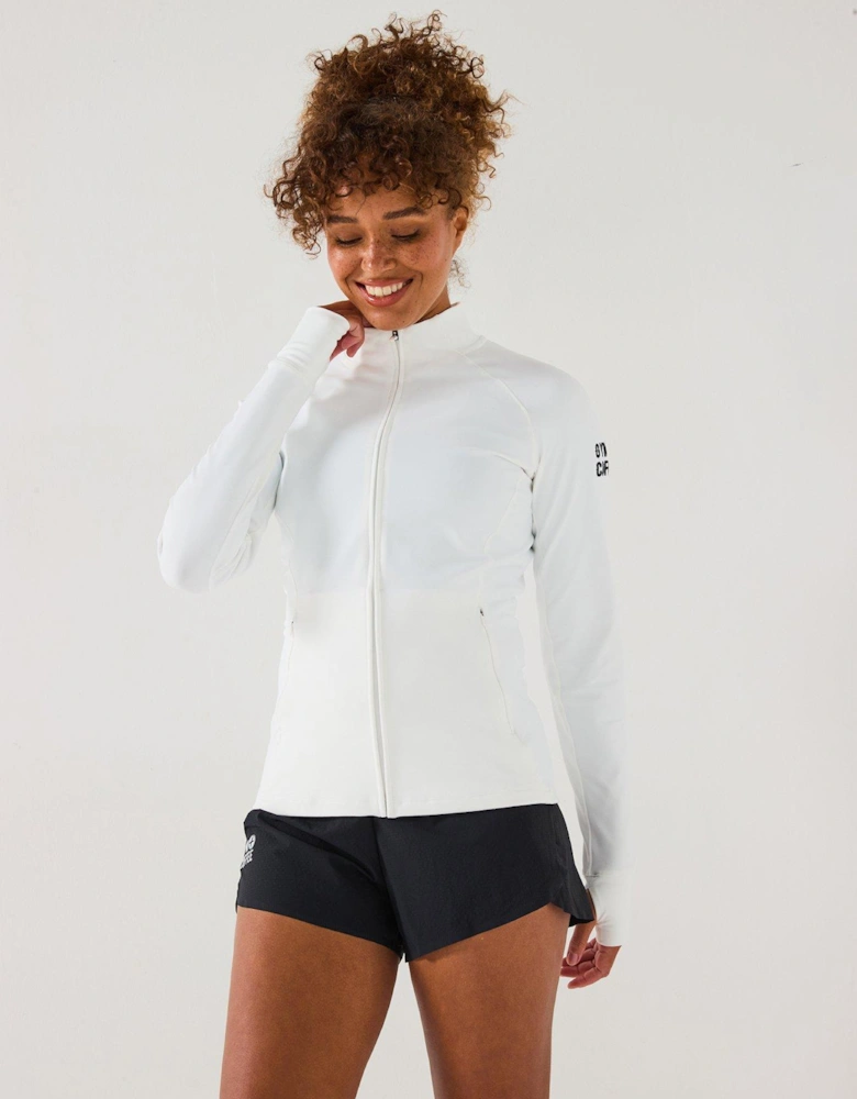 Womens Training Relentless Full Zip Top - White