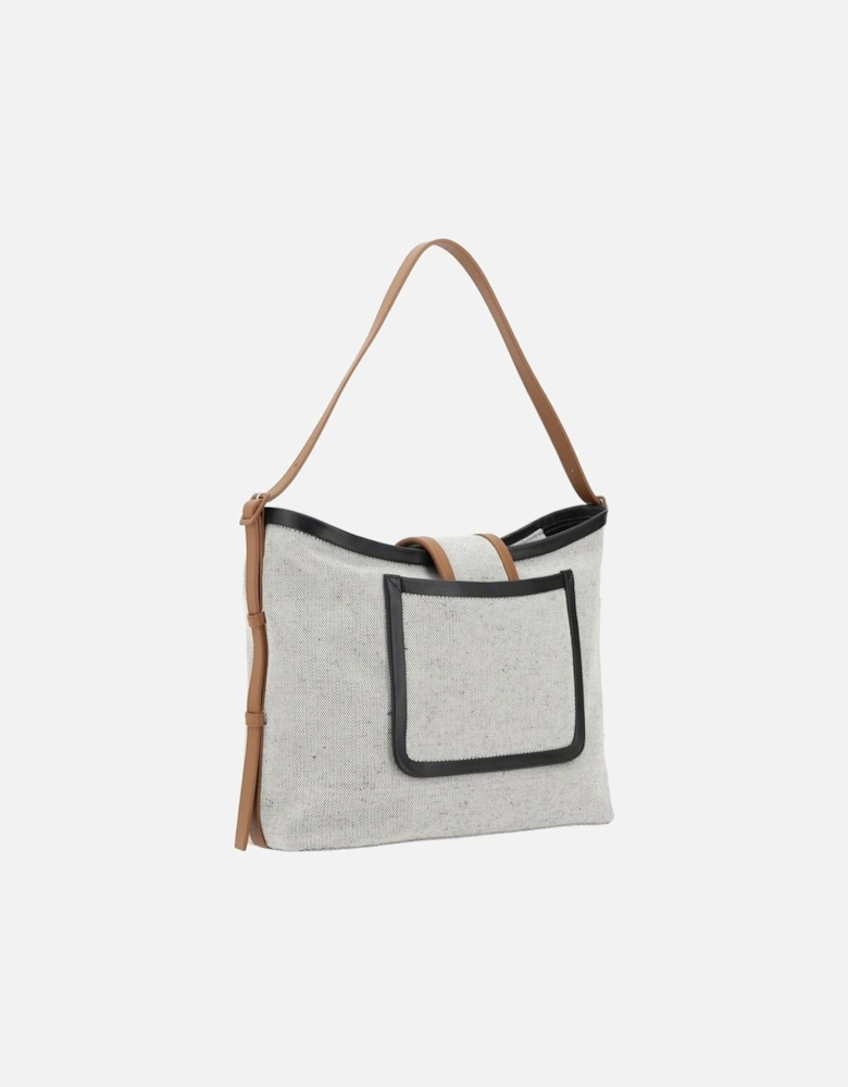 Alpha Day Leather Shoulder Bag Women - Gray