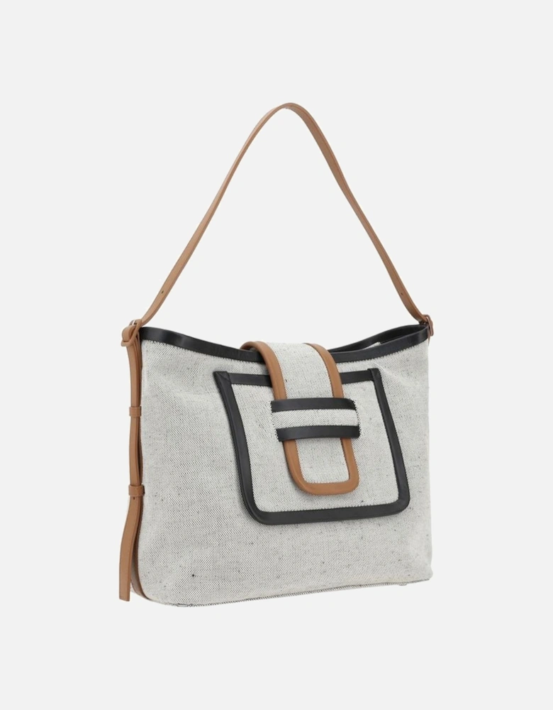 Alpha Day Leather Shoulder Bag Women - Gray