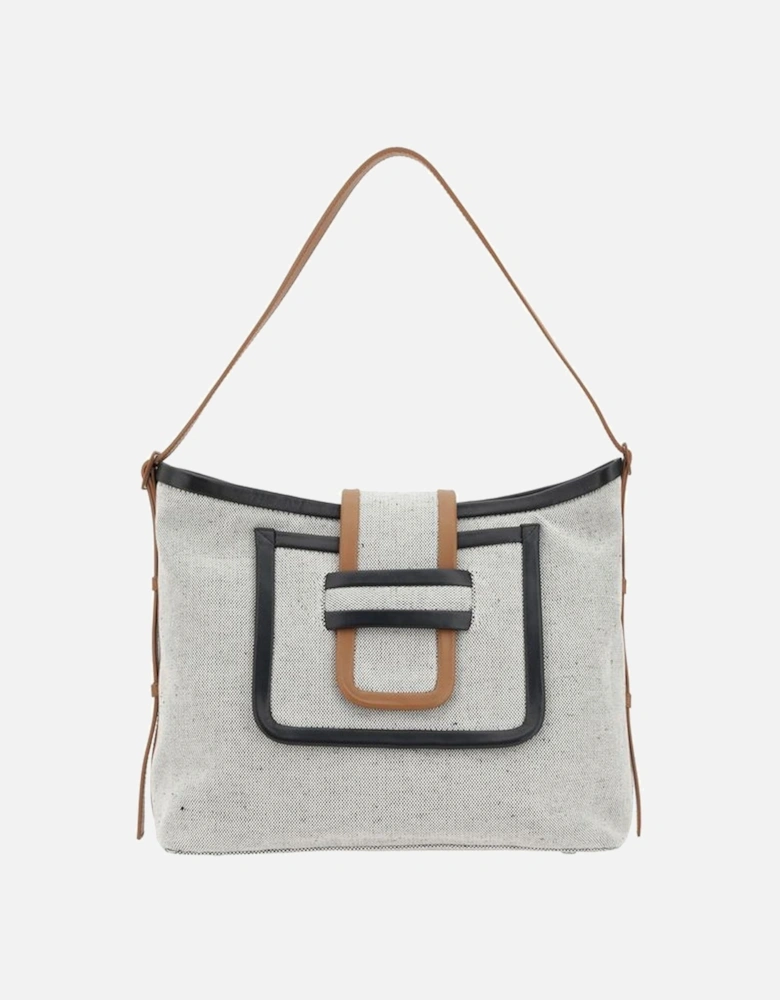 Alpha Day Leather Shoulder Bag Women - Gray