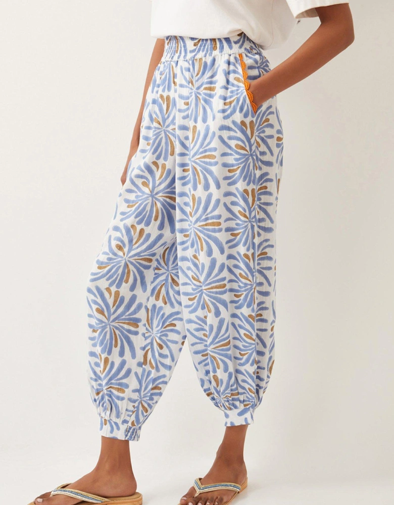 Cece Woodblock Trousers - Blue