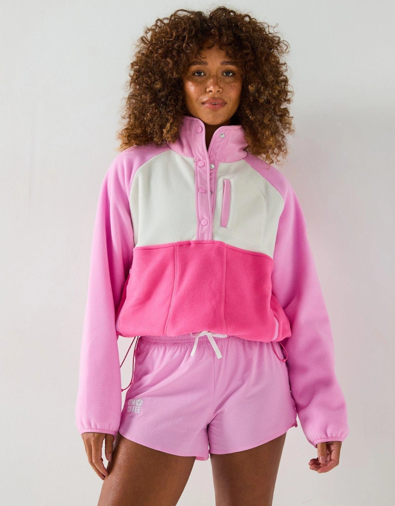 Womens Training Snap Polar Fleece - Cotton Candy