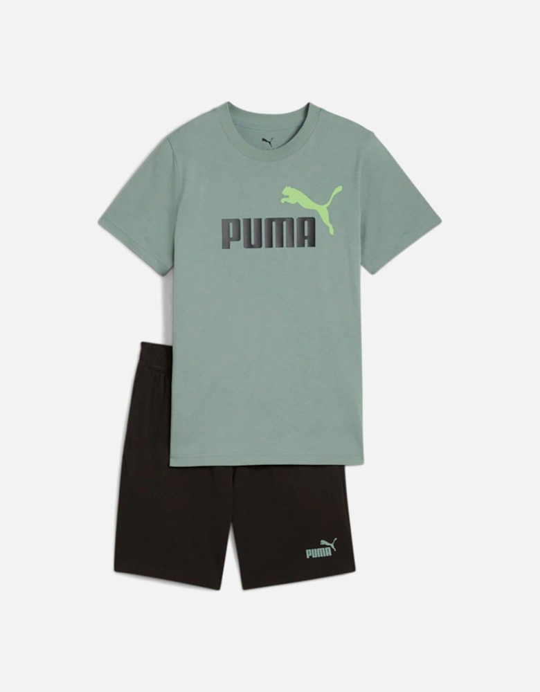 Junior Unisex T-Shirt and Short Set - Black/Green