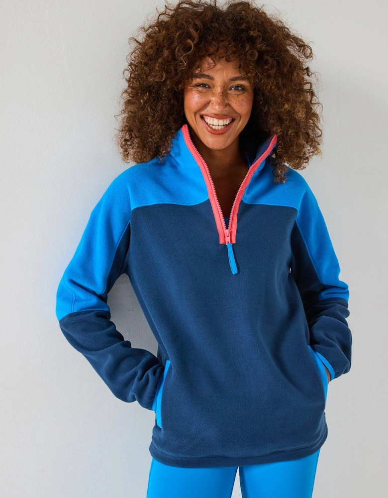 Womens Training Half Zip Polar Fleece - Petrol - Blue