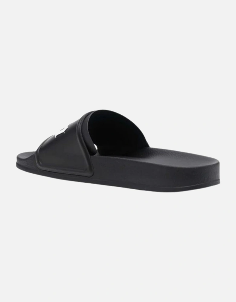 Gothic Print Black Pool Slides