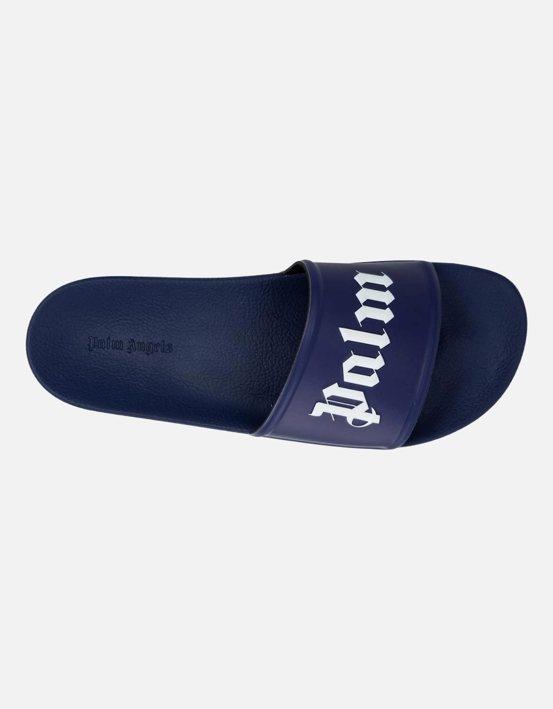 Gothic Print Navy Blue Pool Slides