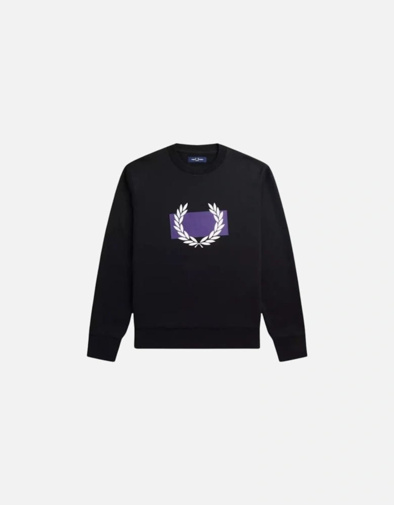 Laurel Wreath Graphic Black Sweatshirt