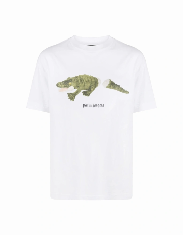 Croc Design Logo White T-Shirt