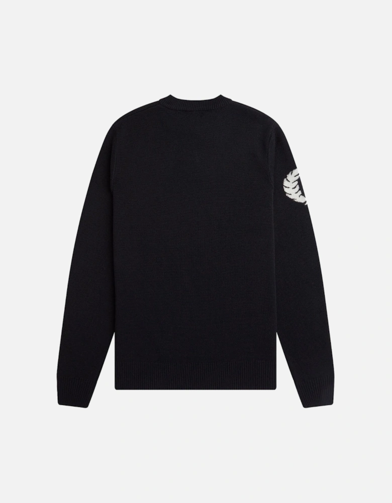 Laurel Wreath Sleeve Logo Black Jumper