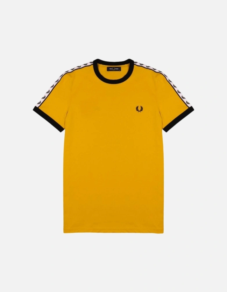 Taped Ringer Shoulder Gold Yellow T-Shirt