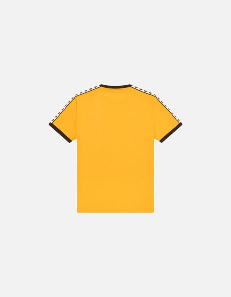 Taped Ringer Shoulder Gold Yellow T-Shirt