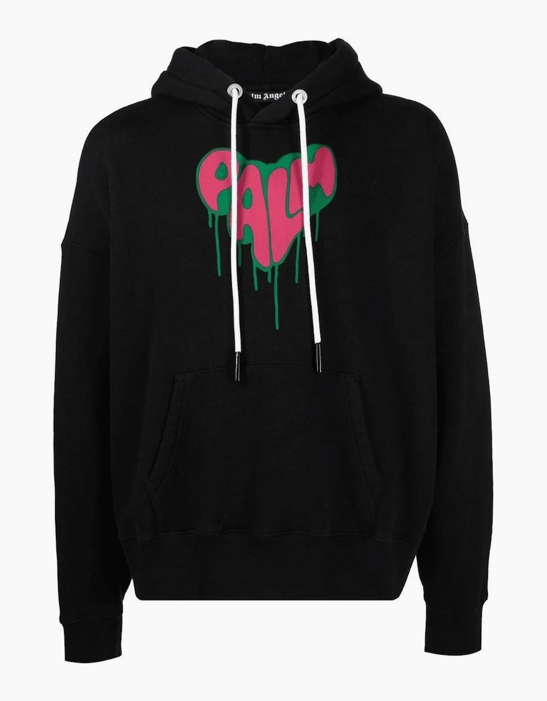 Palm Angels Men's Palm Angels Spray Heart Design Black Hoodie