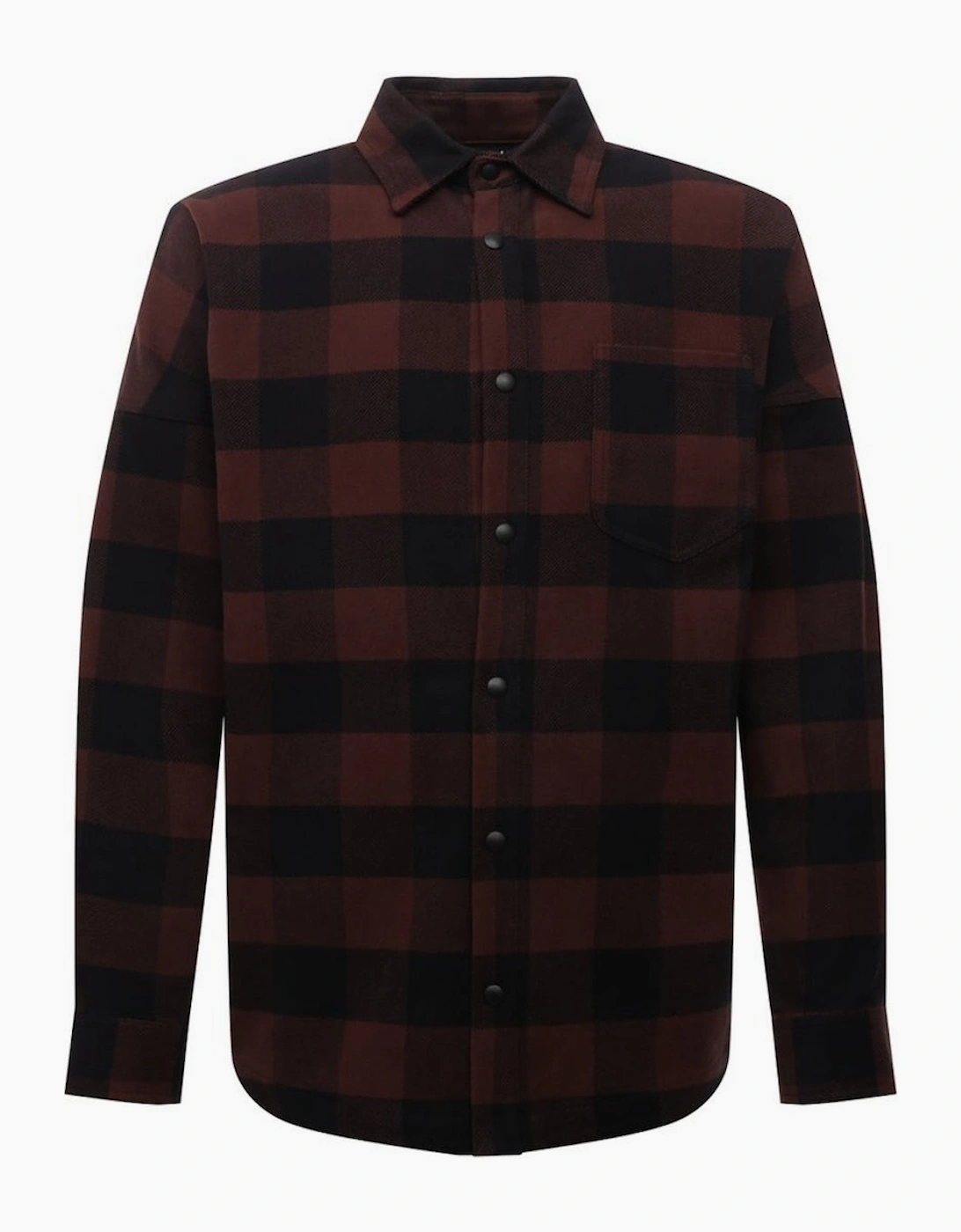 Palm Angels Men's Brown Classic Logo Flannel Overshirt Jacket  42/Regular Xl