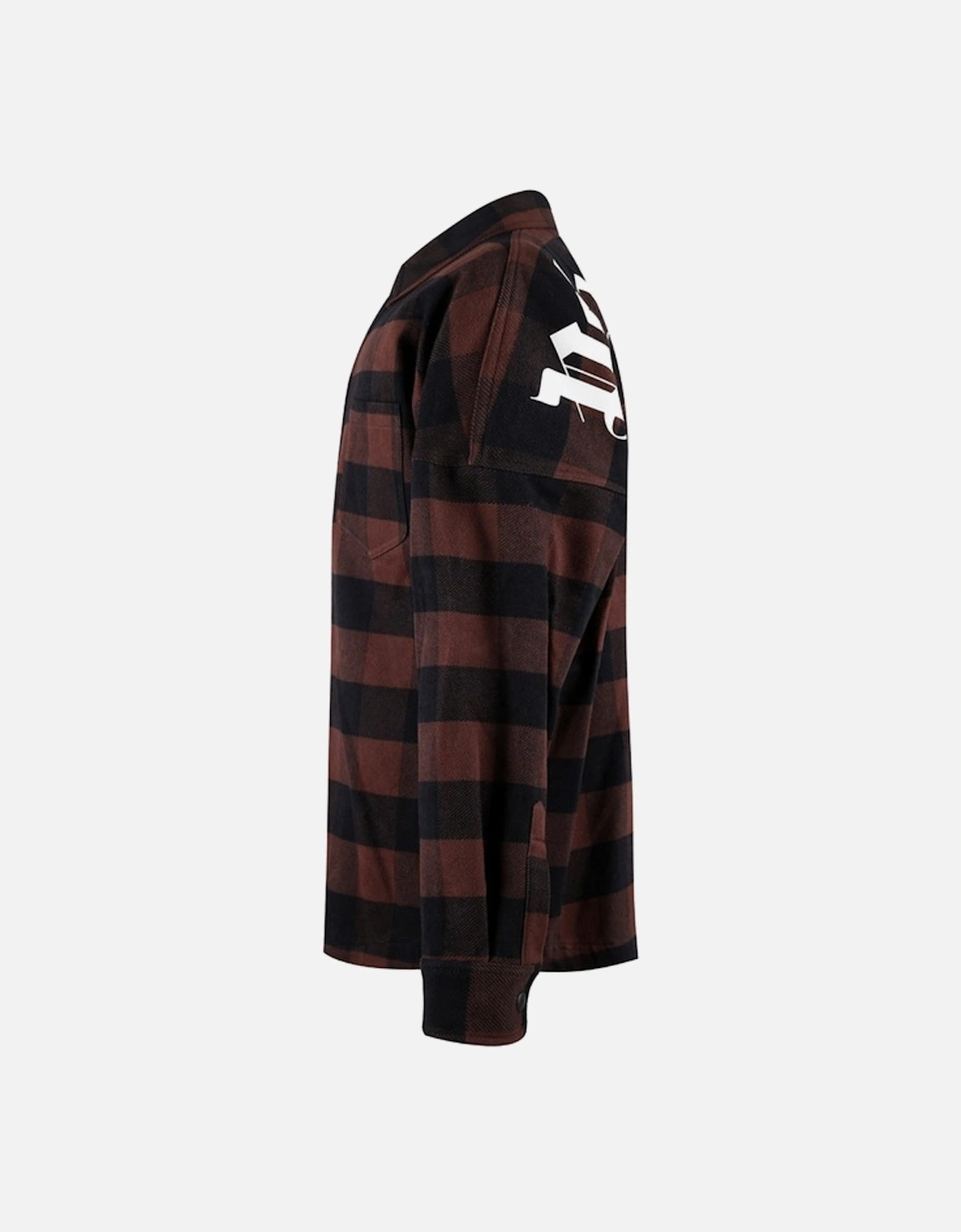 Classic Logo Brown Flannel Overshirt Jacket